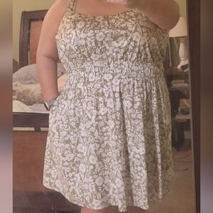 Lane Bryant Olive Floral Dress